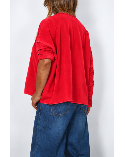 Maglione Basic Boyfriend Oversized Cotton RED