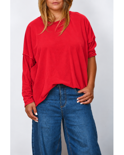 Maglione Basic Boyfriend Oversized Cotton RED