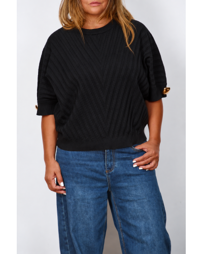 Maglia Retro Viscose BLK M 3/4 ACCGOLD