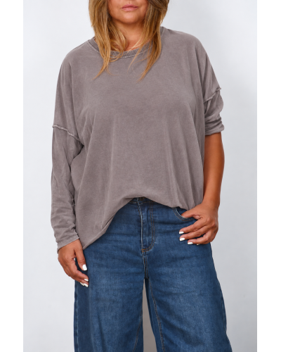 Maglione Basic Boyfriend Oversized Cotton Choco