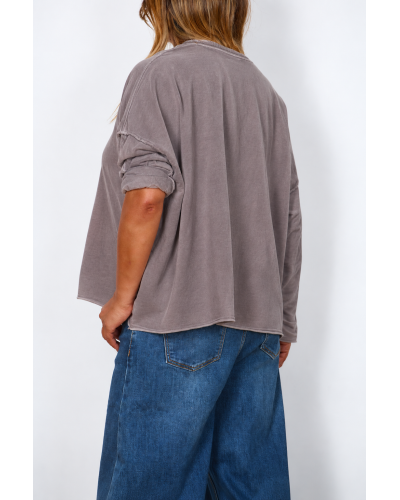 Maglione Basic Boyfriend Oversized Cotton Choco