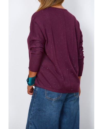 Maglione Oversized Burgundy Sparkling