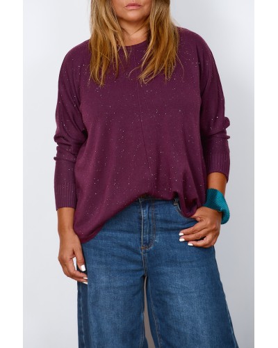 Maglione Fina Oversized Burgundy Sparkling