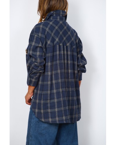 Camasa Boyfriend Cotton Oversized Retro Insigne Detasabile