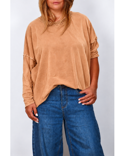 Maglione Basic Boyfriend Oversized Cotton Orange Soft