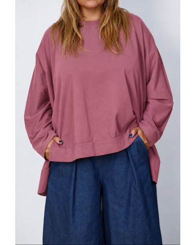 Maglia Oversized Cotton Asimetrica Gioya Fondant