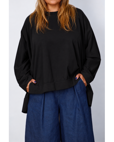 Maglia Oversized Cotton Asimetrica Gioya Blk
