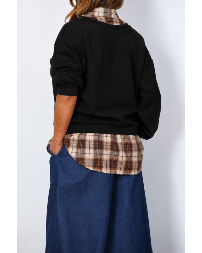 Maglia Boyfriend Mix Camasa Retro Blk
