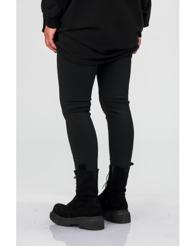 Colanti Flexibili Ankle-Length  Captusiti cu Blana Negru Mat