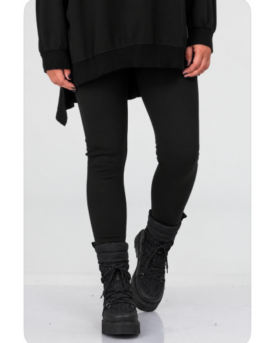 Colanti Flexibili Ankle-Length  Captusiti cu Blana Negru Mat