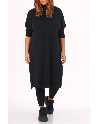 Abito Tricot Maneca 3/4  Mix Viscose BLK